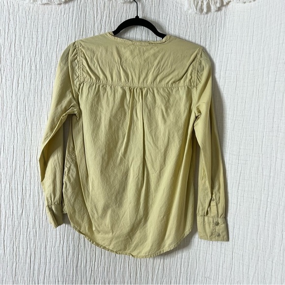 J Crew Reimagined Long Sleeve Lightweight Henley Top - Size Small - Yellow/Green - Picture 3 of 7